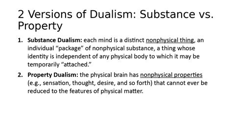 Kinds Of Dualism Arguments Against Dualismphi 101fa 2020 Youtube