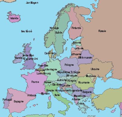 Carte Europe Carte Pays Deurope Et Leur Capitale