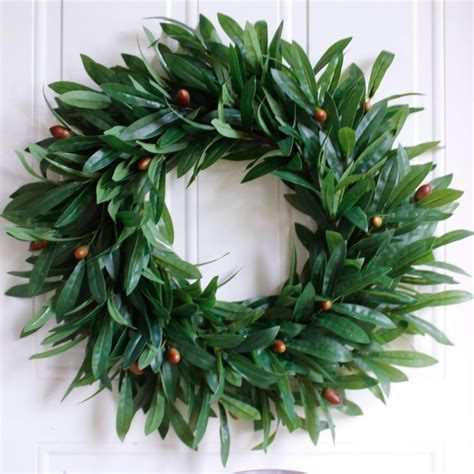 Wreath Nearly Real Olive Leaf 17 Inches Rustic Farmhouse Greenery