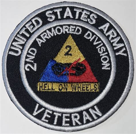 Us Army 2nd Armored Division Hell On Wheels Veteran Patch Decal