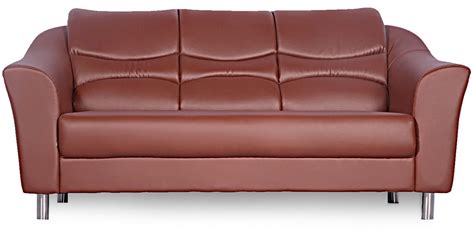 Buy Diva Three Seater Sofa In Brown Finish By Godrej Interio Online 3