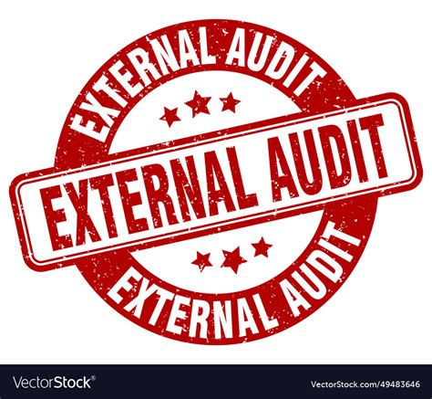 External Audit Stamp Label Round Royalty Free Vector Image