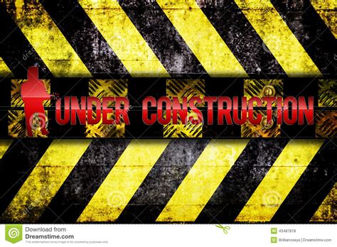 Under Construction At Warning Zone Stock Illustration Illustration Of