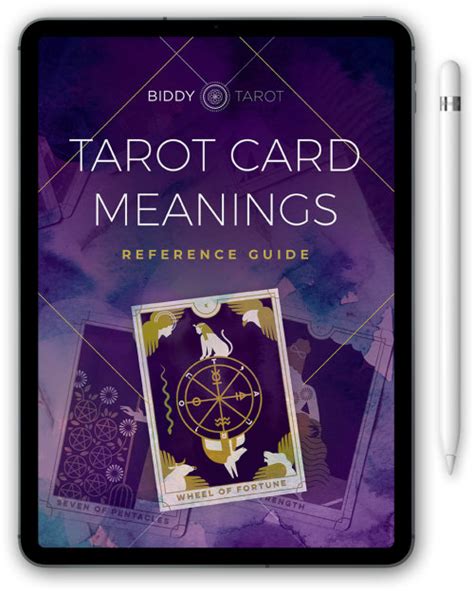 Free Printable Tarot Card Meanings Reference Guide Biddy Tarot