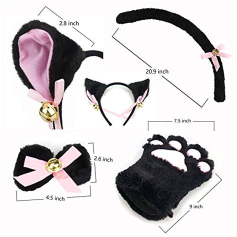 Cat Cosplay Costume Kitten Tail Ears Collar Paws Gloves Anime Gothic Set Pricepulse