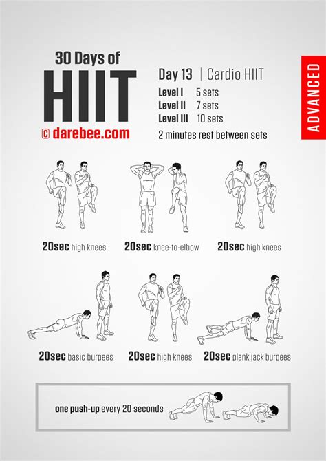 30 Day Of Hiit Advanced By Darebee Hiit At Home Hiit Workout At Home