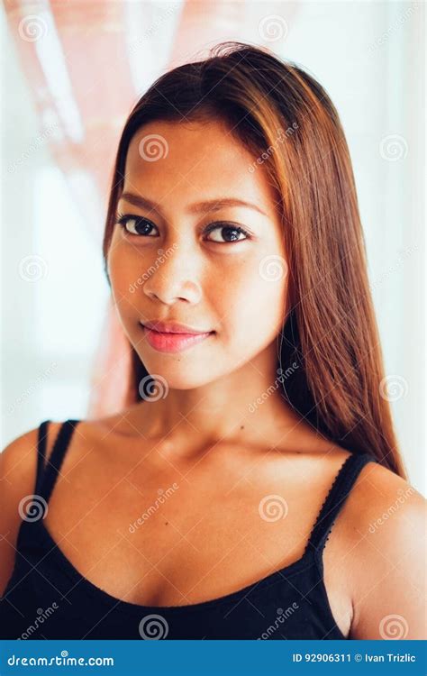 natural portrait beautiful asian girl smiling native asian beauty stock image image of