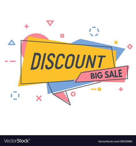 Line Discount Banner Royalty Free Vector Image