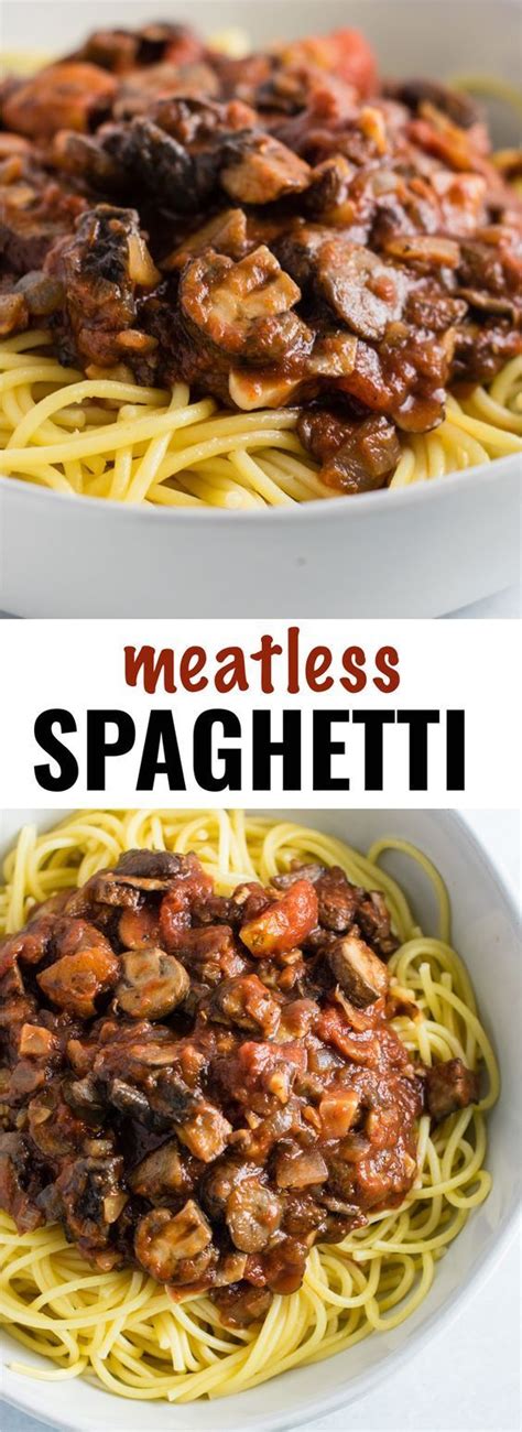 Easy Meatless Spaghetti Sauce Recipe Made With Mushrooms Look For