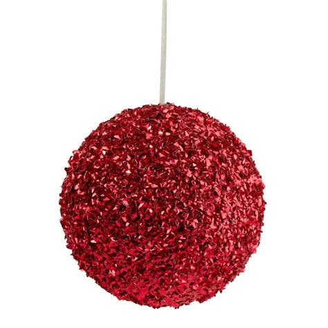 Northlight 6 In Red Glitter Christmas Ball Ornament 34314319 The