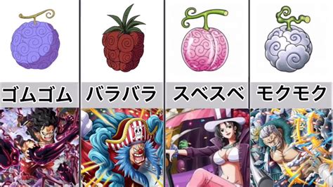 ワンピース悪魔の実ビジュアル図鑑ONE PIECE Devil Fruit images アニメ動画まとめチャンネル