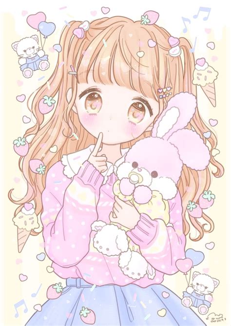 Anime Pink Cute Girl Art By Manamoko Anime Girl By Fancy