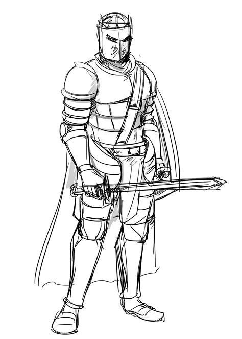 Knight Armor Drawing Reference How To Draw A Knight Step By Step