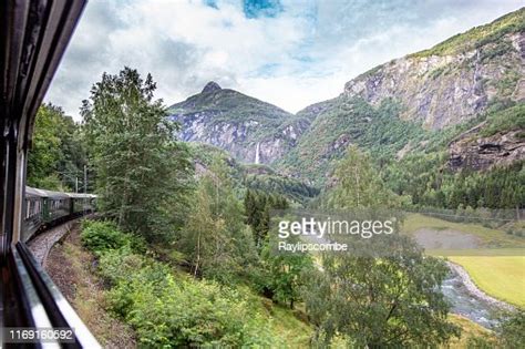 Spectacular View From The Famous Norwegian Flåm Train Going Uphill On