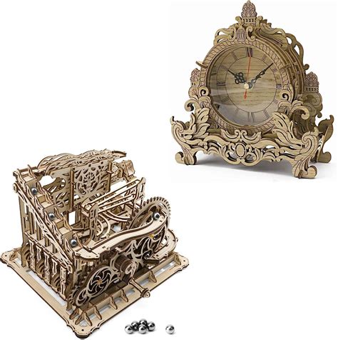 Ownone 1 3d Wooden Puzzle Clock Light And Marble Run 3d