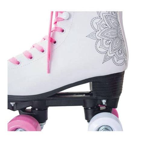 Patins Feminino Quad Roller Tam 37 38 4 Rodas Branco C Nf R 27950