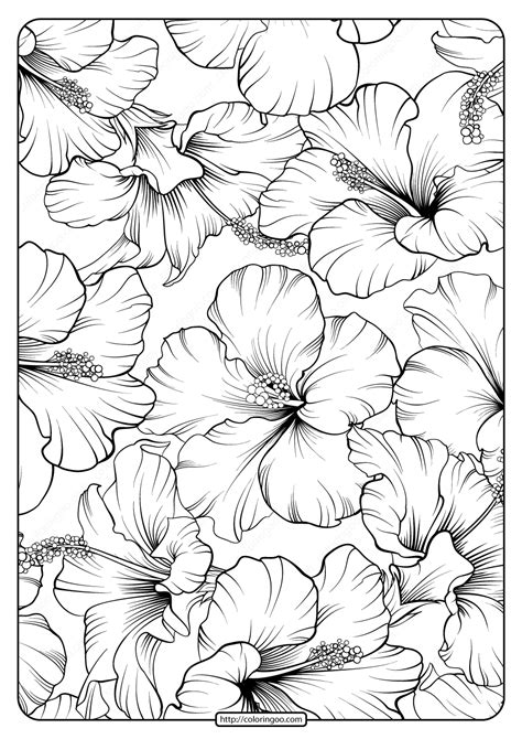 Free Printable Flower Pattern Coloring Page 21