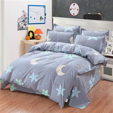 Buy cute bed sets in tbdress, you will get the best service and high discount. Cute gray moon stars bedding set Kids girl boy Twin Queen ...