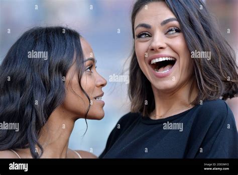 Mila Kunis Attends The Ceremony Honoring Zoe Saldana With A Star On The Hollywood Walk Of Fame