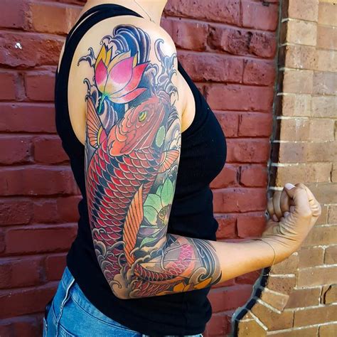 Koi Fish Tattoo Sleeve Designs Ideas And Meaning Tattoos For You