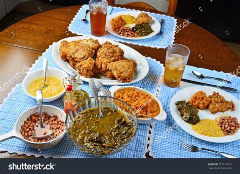 It was always made for dinner at my mother's house, and whenever we wanted. Soul Food Dinner Southern Fried Chicken Stock Photo ...