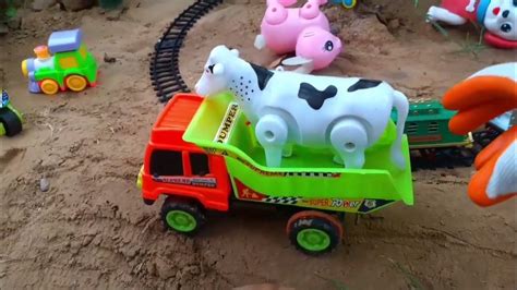 Gadi Wala Cartoon Toy Helicopter Ka Video Car Truck Tractor