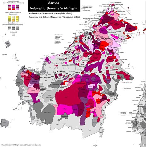 Borneo Carte Linguistique Linguistic Map Linguistics Map Borneo