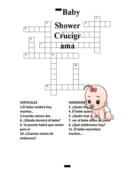 Crucigrama Para Baby Shower Pdf