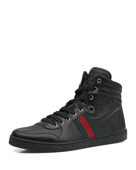 Gucci Leather High Top Sneaker Black