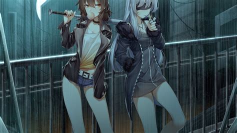 Download 3840x2160 Wallpaper Anime Girls Original Rain Art 4k Uhd