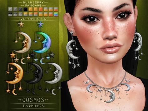 Cosmos Necklace And Earrings At Blahberry Pancake Sims 4 Updates