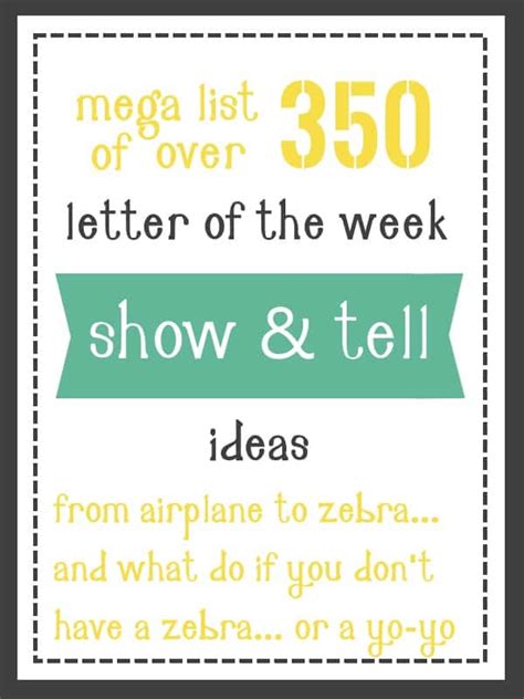 1000 Show And Tell Ideas For A Z Mary Martha Mama 2022