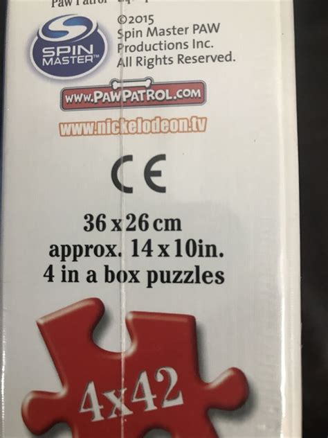 Sealed Ravensburger Paw Patrol Bumper Puzzle Pack 4 X 42 Piece Jigsaws