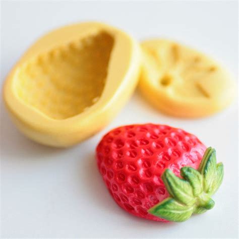 Silicone Strawberry Fruit Molds Realistic 3cm Polymer Clay Resin Airclay From Clayeverydayy