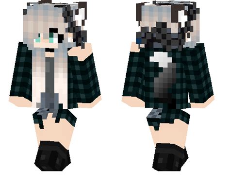 Cute Dark And White Wolf Minecraft Pe Skins