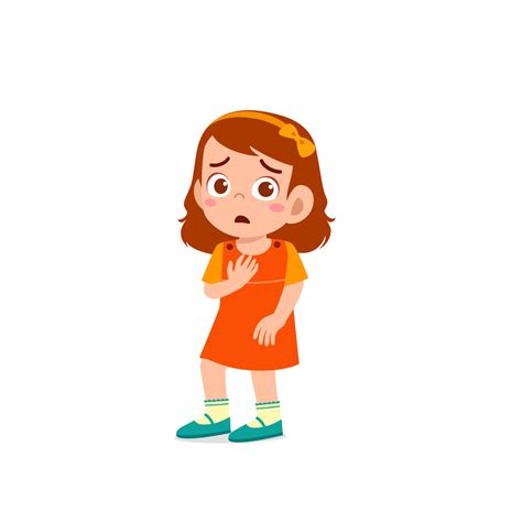 Cute Little Kid Girl Show Scared And Worried Pose Expression 7942906