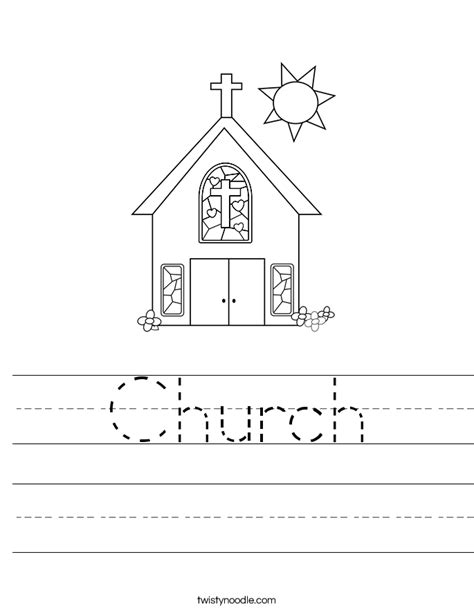 Practice your faith with crayons! Church Worksheet - Twisty Noodle
