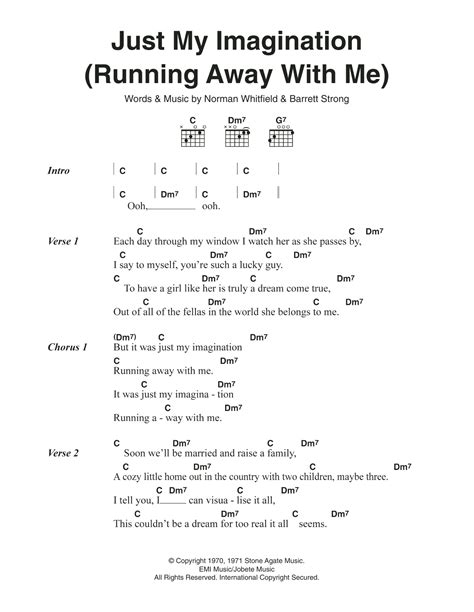 The Temptations Just My Imagination Running Away With Me Sheet Music