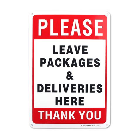 Enjoyist Please Leave Deliveries And Packages Here Sign 12x 8 04