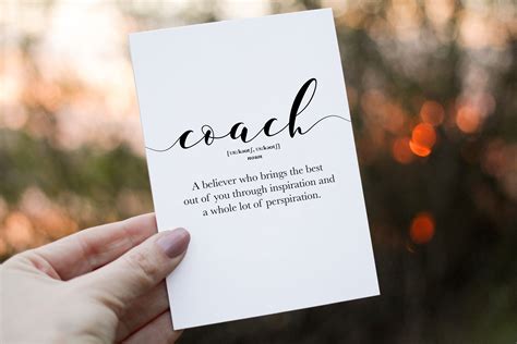 Thank You Card For Coach Coach Definition Card Printable Etsy