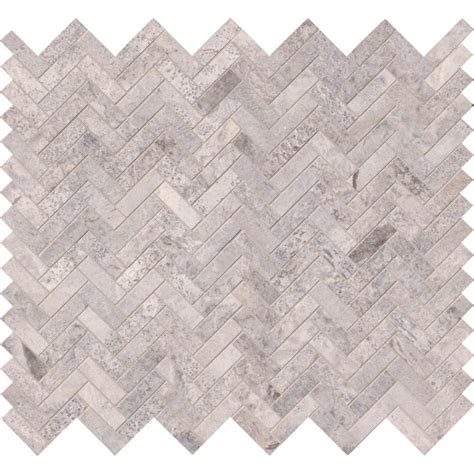 Silver Travertine Herringbone Pattern Honed Tile Backsplash Tile Usa