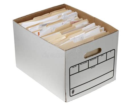 File Folders In Storage Box Stock Image Image Of Folder Supply 11041383
