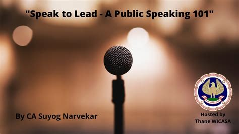 Speak To Lead A Public Speaking 101 By Ca Suyog Narvekar Youtube