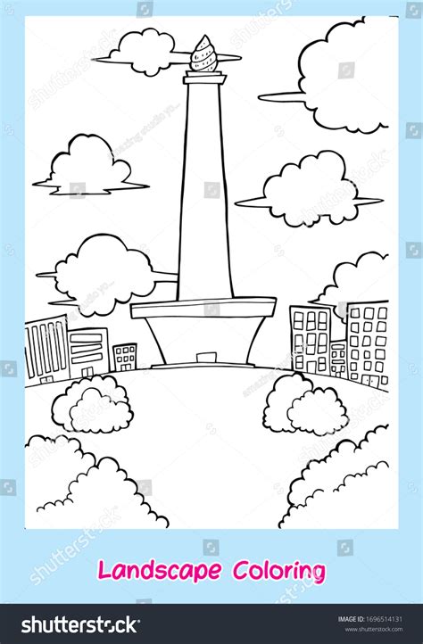 Jakarta Coloring Page Landscape Coloring Kids Stock Vector Royalty