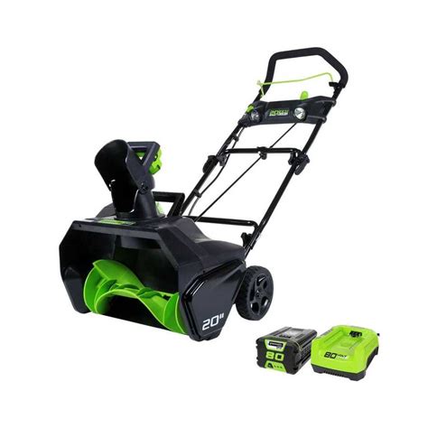 Greenworks 80 Volt 20 In Single Stage Cordless Electric Snow Blower