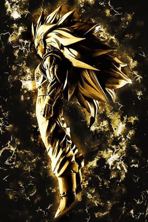 Dbz Goku Ssj3 Gold Poster By Syanart Displate In 2022 Dragon Ball