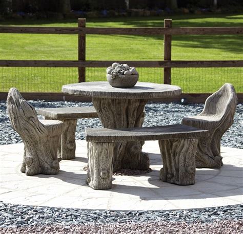 Table And Bench Set Garden Furniture Woodlands Stone Benches Table