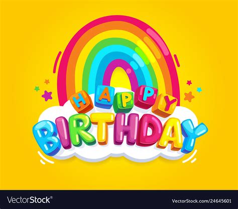 Happy Birthday Rainbow Royalty Free Vector Image