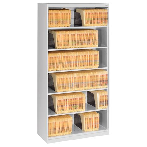 Tennsco Fs360lgy Light Gray Open Fixed 6 Shelf Lateral File Cabinet