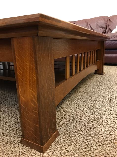 Mission Oak Coffee Table With Granite Inlay Etsy